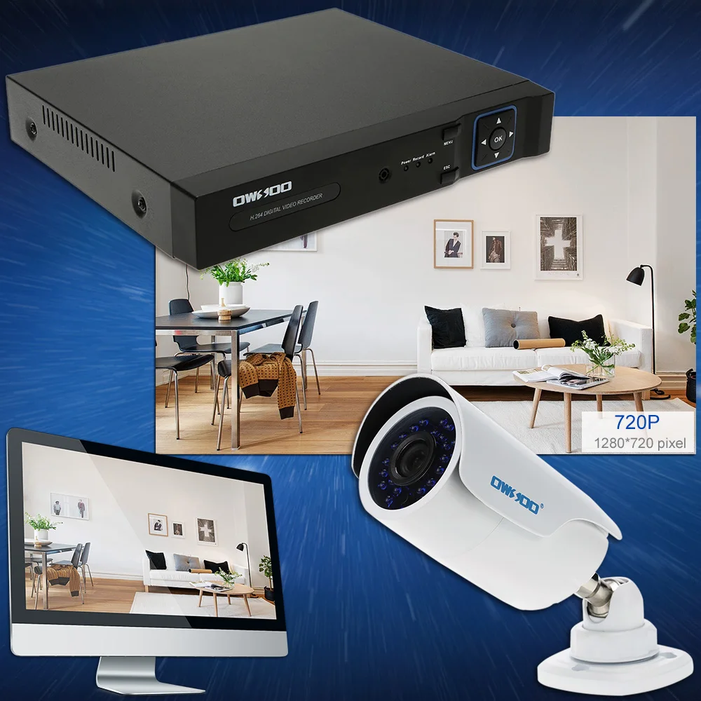 OWSOO Full 720 P AHD DVR 16CH 1500TVL камера безопасности системы 12 шт. 720 P камера безопасности Открытый ИК ONVIF устройство цифровой видеозаписи рекордер США