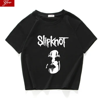 

Heavy Metal Slipknot tee shirt femme Cotton streetwear 100% cotton t shirt women short tops hipster crop top women clothes 2019