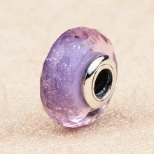 Распродажа Fine Jewelry Аутентичные 925 стерлингового серебра Шарм Стекло шарик браслет из бисера ожерелье DIY 6 цветов подходят Рождественский подарок