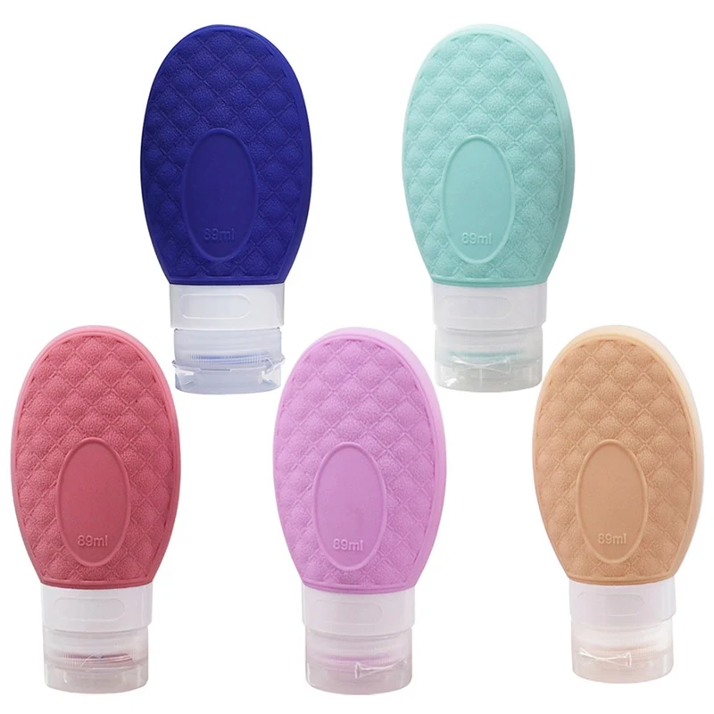 

1 PC Portable Travel Refillable Bottle Shampoo Supplement Bottle Cosmetic Container Liquid Leak Proof Silicone Bottle 89Ml