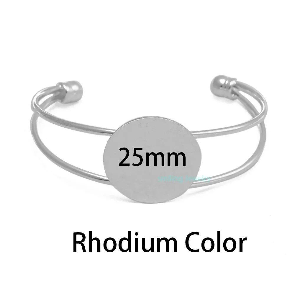 10pcs-25mm-1-Bezel-Pad-Round-Base-Glass-Cabochon-Bracelet-Settings-Adjustable-Bangle-Cuff-Bracelets-Blanks (2)