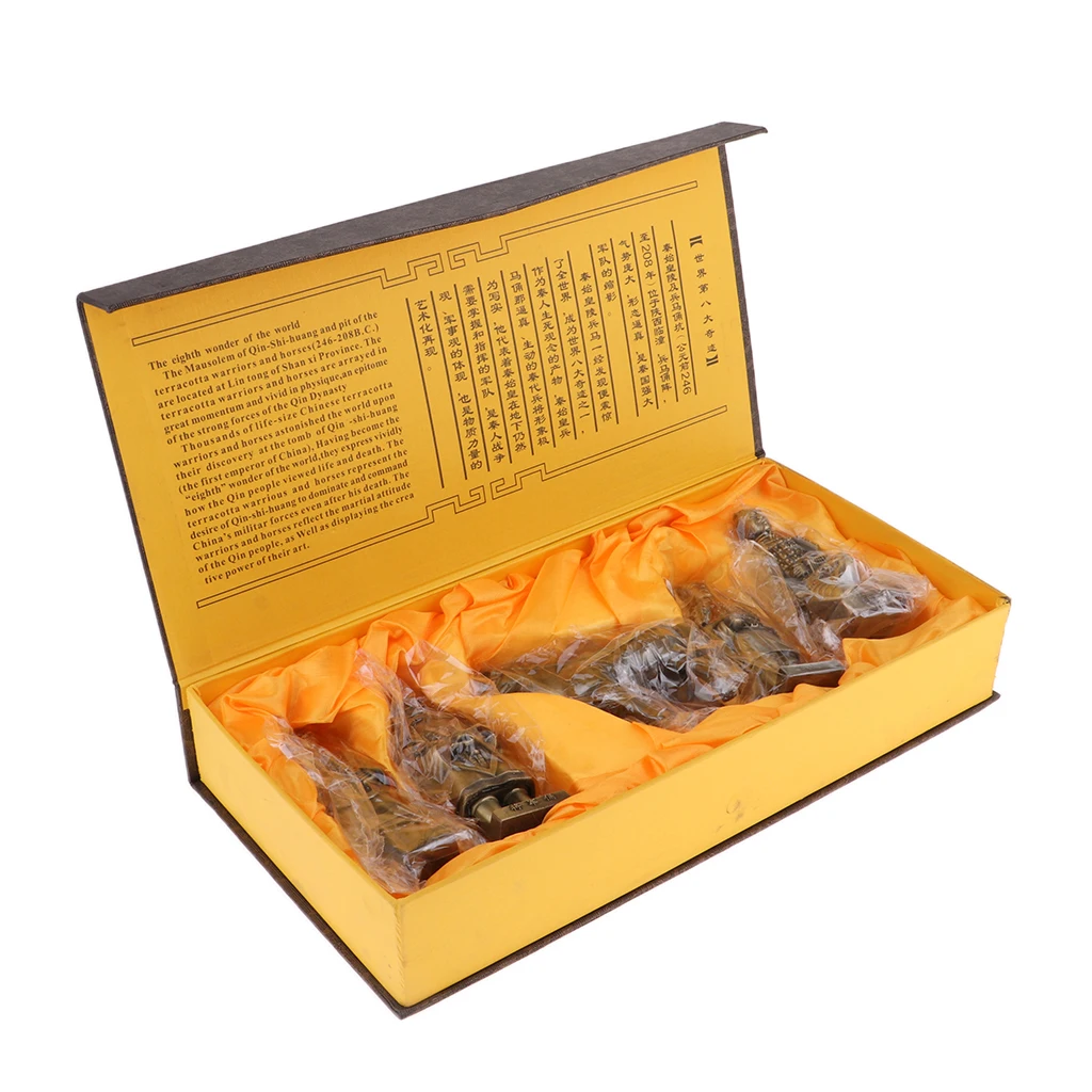 5Pcs/Pack 8cm Terracotta Army Qin Chinese Terra Cotta Warriors General Figures Handicrafts Statues Artwork Ornament Best Gift