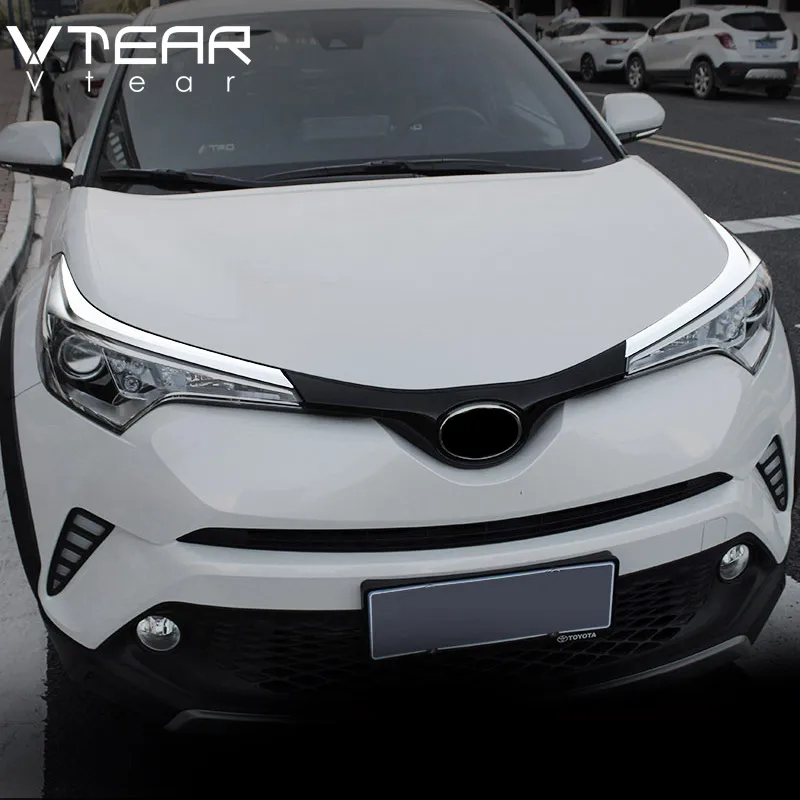 Vtear для Toyota C HR CHR ABS автомобильный светильник s Рамка крышка бровей хромированная