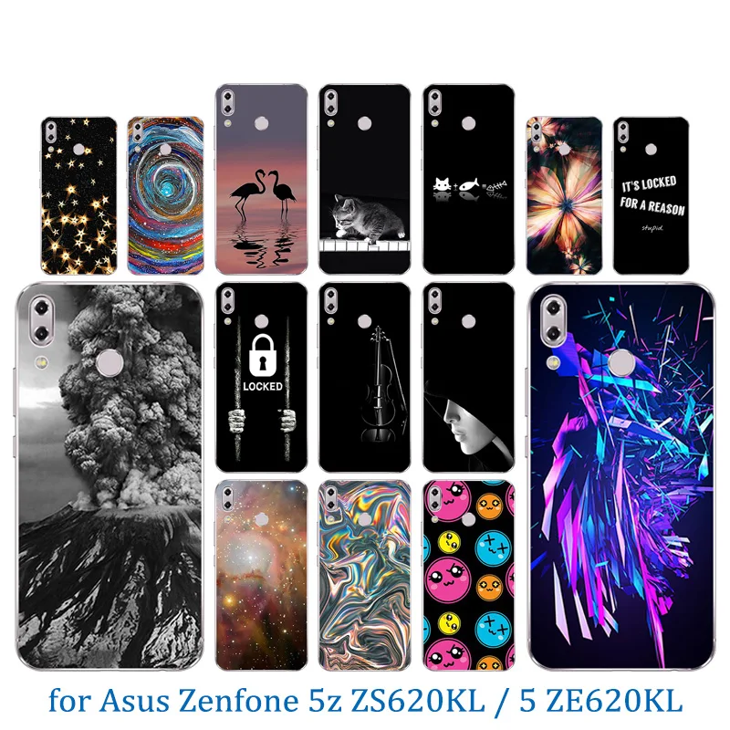 Чехол для телефона 6 2 дюйма Asus Zenfone 5z ZS620KL/5 ZE620KL с вулканическим узором прозрачная