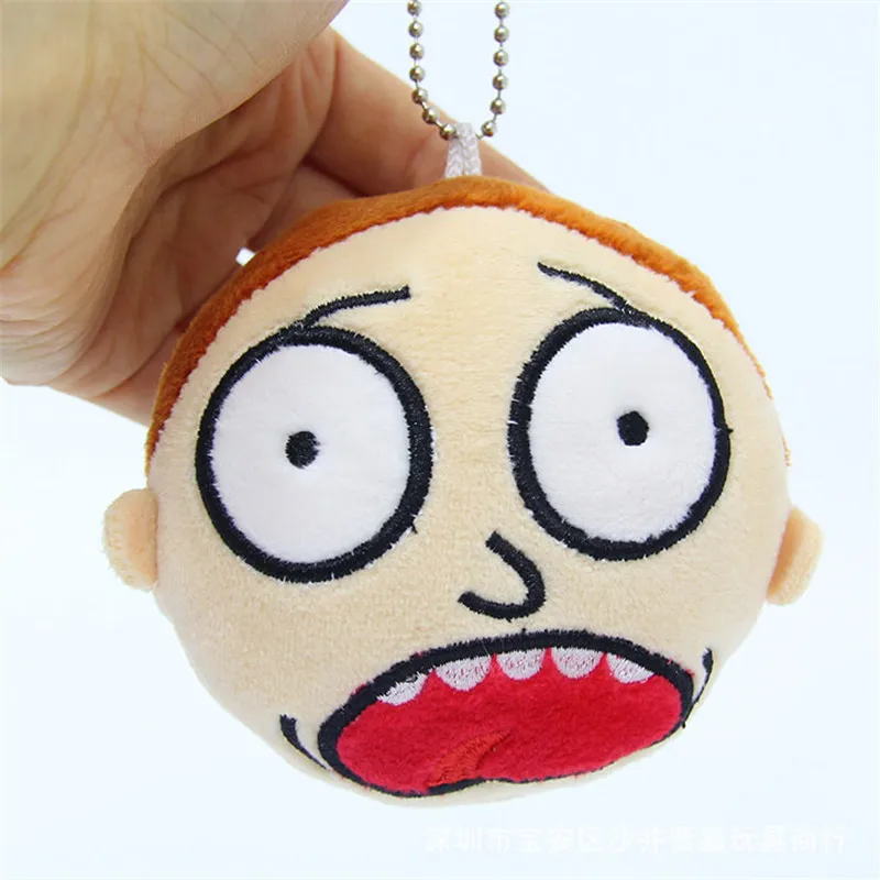 2017 New Comic Rick and Morty Morty SmithMr. Meeseeks Plush Pendants Toys Small Key Bag Pendant Dolls 10cm 12pcslot  (1)