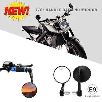 

For ATV MT 07 MT 09 S1000 FZ8 G310R R1200 GSXR 690 Z750 Z1000 E-mark Round Adjust 7/8" 22 mm Handlebar End Rear View Mirrors