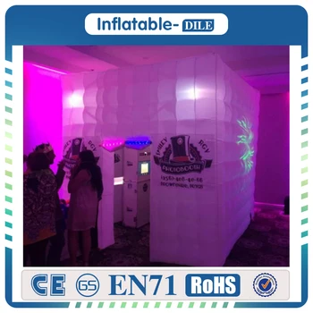 

Free Shipping 3x3x2.4m Inflatable Photo Booth With Air Blower For Wedding Party