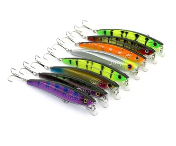 

Minnow Lure 8Pc 9.3cm 10.4g Fishing Lure Hard Bait Paint Bass Artificial SwimBait Tackle Classic Style Hooks Fishing Wobbler