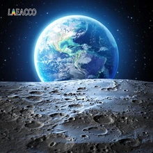 Laeacco Вселенная Космос Луна поверхность земля сцена Детские фотографии фон Индивидуальные фотографические фоны для фотостудии