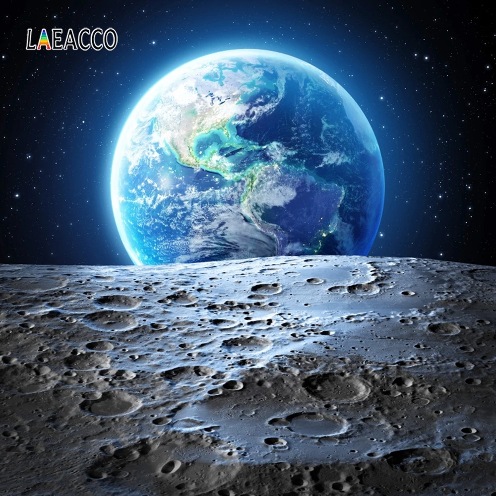 Laeacco Universe Space Moon Surface Earth Scene Baby