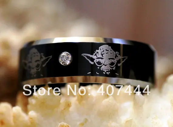 free shipping ygk jewelry hot sales 8mm star wars yoda hisher black two tone - Star Wars Wedding Ring free shipping ygk jewelry hot sales 8mm star wars yoda hisher black two tone - Star Wars Wedding Ring