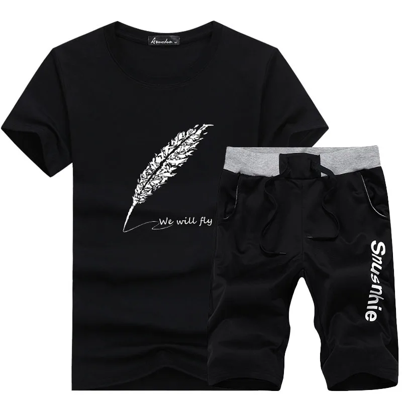 FGKKS Quality Brand Men Short Sleeve Sets 2019 Summer Male Comfortable 2 Piece Set Men's Casual Breathable Sets FGKKS Quality Brand Men Short Sleeve Sets 2019 Summer Male Comfortable 2 Piece Set Men's Casual Breathable Sets