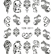 1 шт наклейки для ногтей водные наклейки бабочки Цветочные животные черно-белые геометрические Слайдеры для маникюра украшения для ногтей