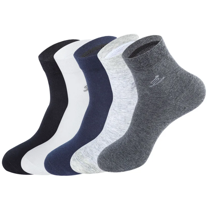 10 шт. = 5 пар мужских носков, однотонные повседневные мужские деловые носки для мужчин, хлопковые высококачественные дышащие мягкие мужские длинные носки