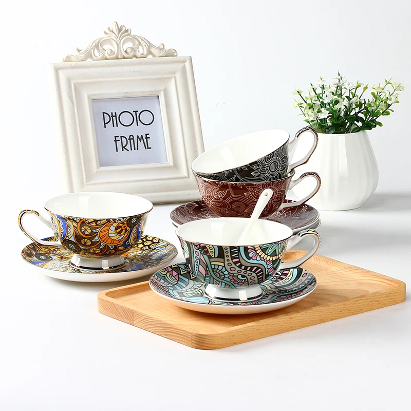 large coffee cup with saucer