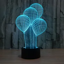 The balloon shape 3D night light with touch switch LED acrylic 7colors auto change 3d illusion lamps for holiday deco table lamp lynette eason holiday illusion