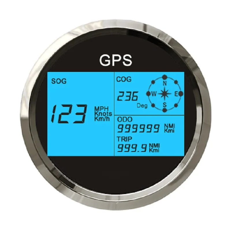 3 3/8 &quotцифровой GPS Спидометр общий пробег Регулируемый слепой области одометр