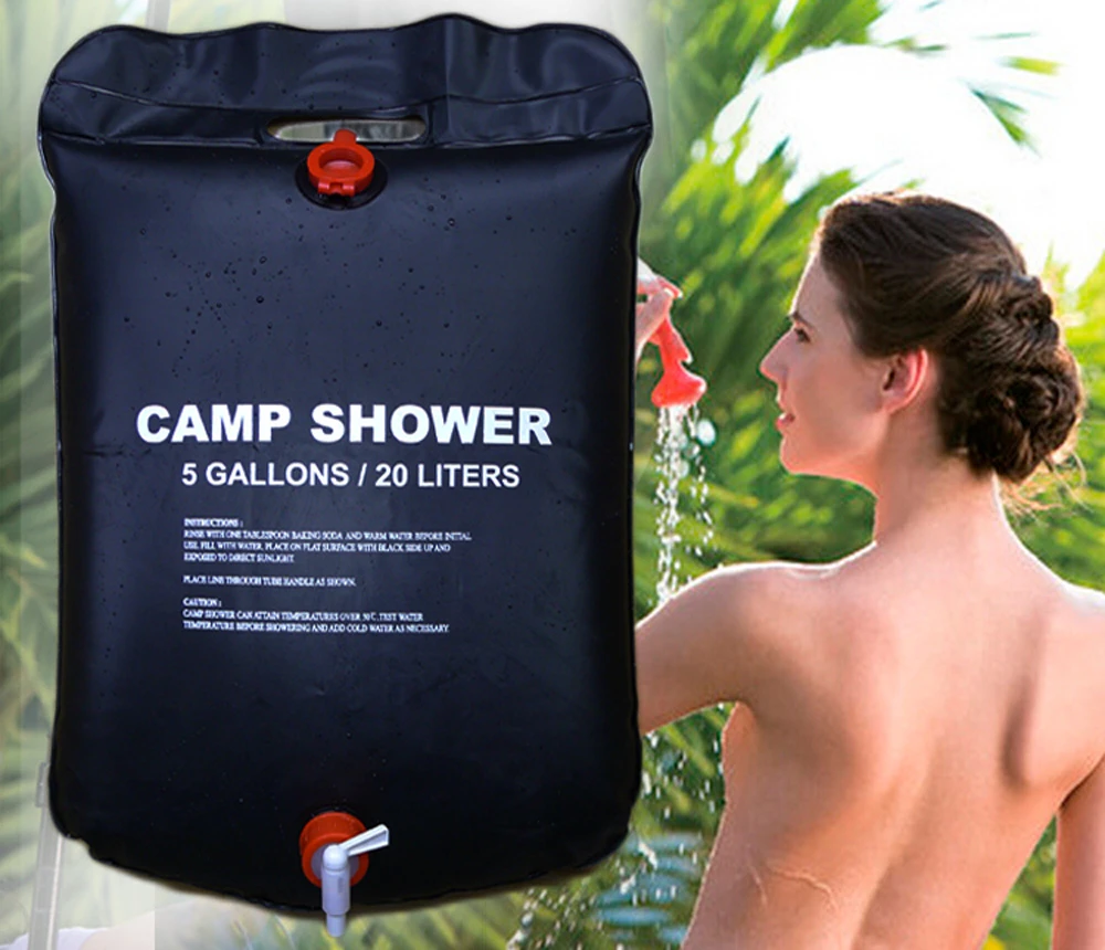 20L bolsa de agua plegable de PVC bolsa de ducha de energía Solar calentada  al aire libre Camping senderismo escalada Picnic bolsas de almacenamiento  de agua| | - AliExpress
