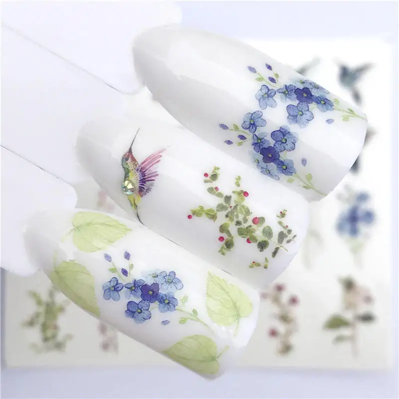 1 шт Сова серия/цветок серия переводные наклейки для ногтей наклейки DIY модные обертывания Советы маникюрные инструменты