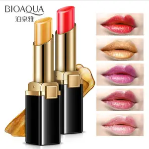5 Colors Gold Lipstick Brilliant lips Gloss Refreshing Long Lasting Li