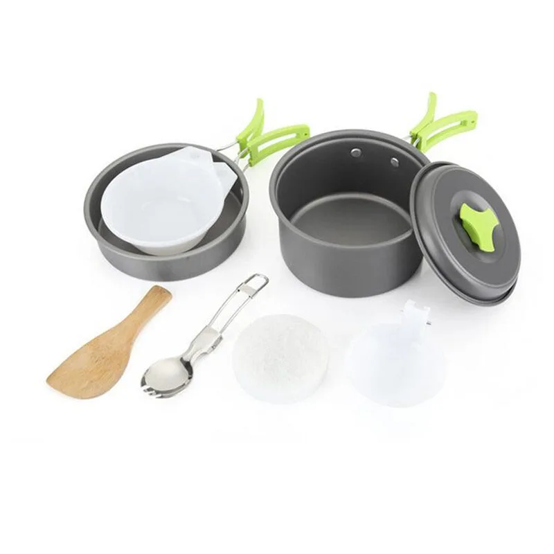 

Folding Tableware Outdoor Cooking Set Camping Picnic Bowl Plate cubiertos plegables juego de ollas camping NEW Outdoor Cookware
