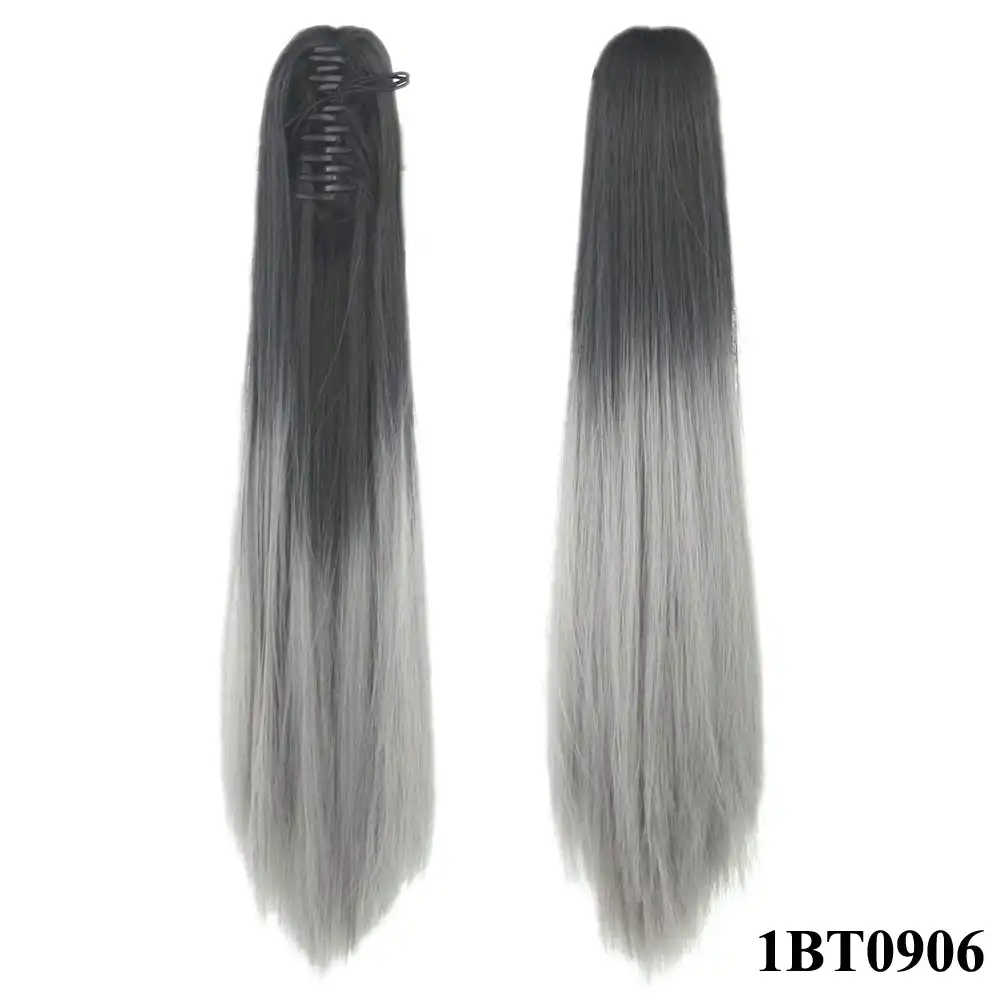 Soowee Synthetic Black To Blue Straight Ombre Hair Extension