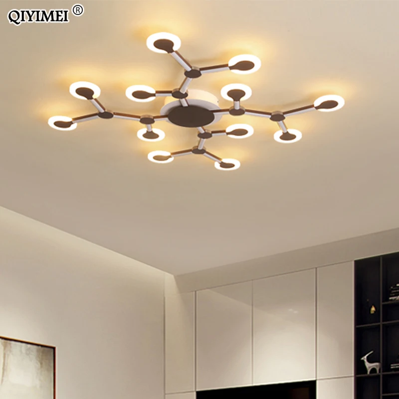 

Modern Chandelier lights For Living Room Bedroom Lighting Simple Surface Mounted led with remote control AC85-260V dero