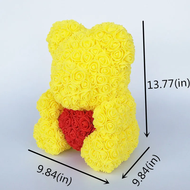 Медвежонок Роза медведь с сердцем искусственные розы Пена Розы Цветок День святого Валентина подарки День матери 35 см цветы