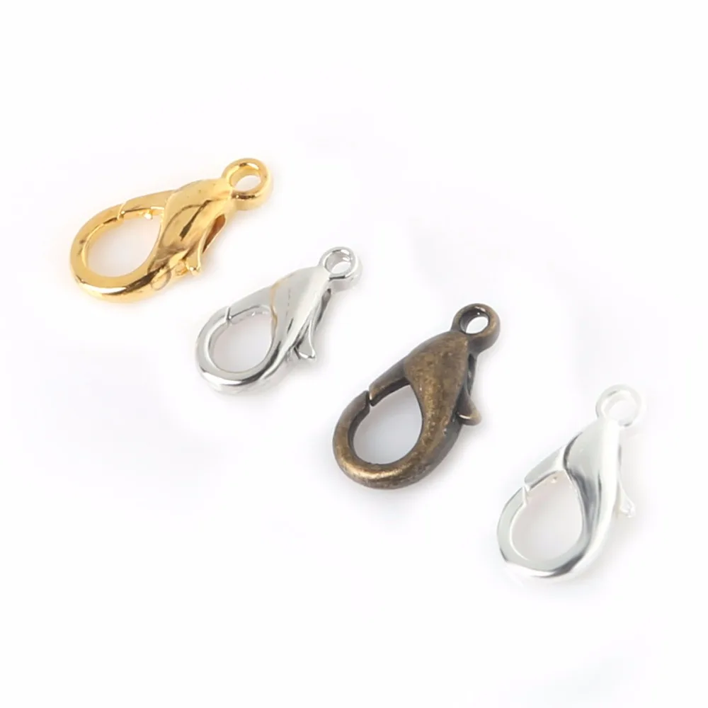 

10/12/14/16mm 10pcs Small Bag Lobster Clasps Hooks Gold/Rhodium/Silver For Jewelry Making Necklace Bracelet DIY Jewelry Findings