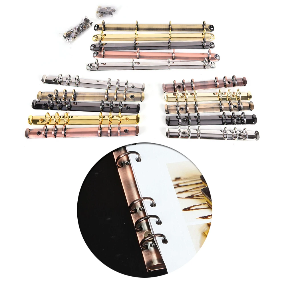 A4 B5 A5 A6 красочные металлический винтовой зажим для бумаги с отрывными листами Нержавеющая сталь папка с файлом дневник зажимы зажимное кольцо железо золотого цвета