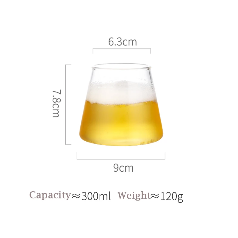 2 шт./лот, стеклянная кружка для пива, прозрачная, с высоким содержанием боросиликата, Фудзияма, пивные стейны, бокал для вина, кофе, кружка, чай, виски, десерт, чашка, 300 мл, напиток