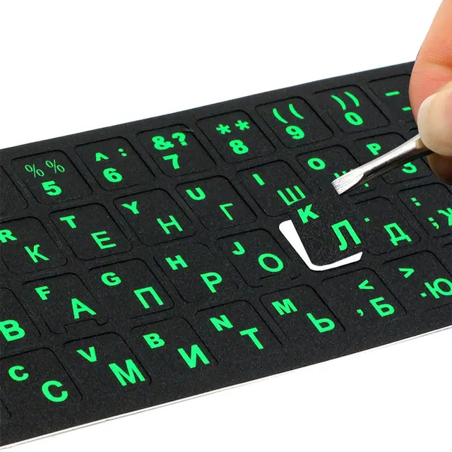 SR Standard Waterproof Russian Language Keyboard Stickers Layout with Button Letters Alphabet for Computer Keyboard Protective