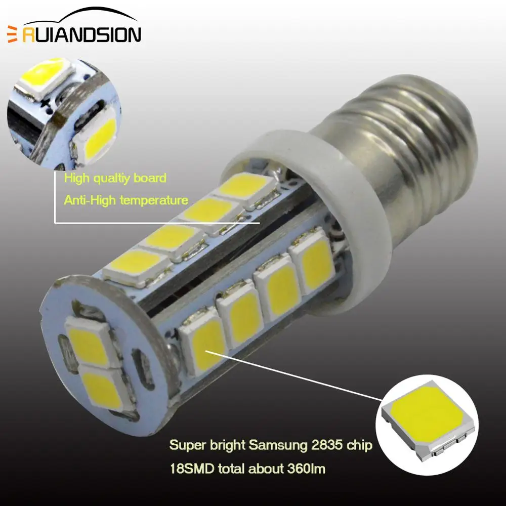 2 шт. новинка лампа 2835 Smd 18 светодиодная постоянного тока 6 в 12 В белая Mes E10 1447 винт