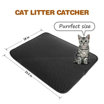 

Pet Trash Pad Dog Cat Sand Pad Pet Cat Pad Double Structure Pad Keep Clean Falling Sand Pad Double Cat Dog Massage Cushion