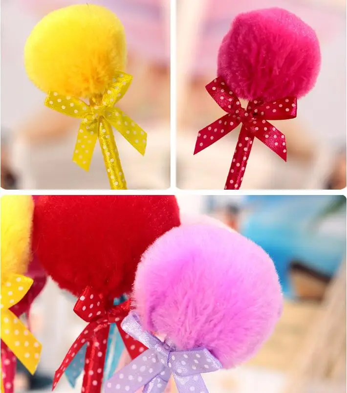 Cute Ballpoint Pen Gift Art BallPoint Pen Wool Ball Cartoon Exquisite