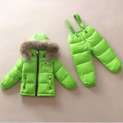 

-30 degree Russia Winter children's clothing girls clothes sets for new year's Eve boys parka jackets coat down snow wear