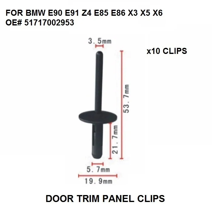 CAR STYLING FOR BMW E90 E91 Z4 E85 E86 X3 X5 X6 BUMPER SKIRT SILL RIVET