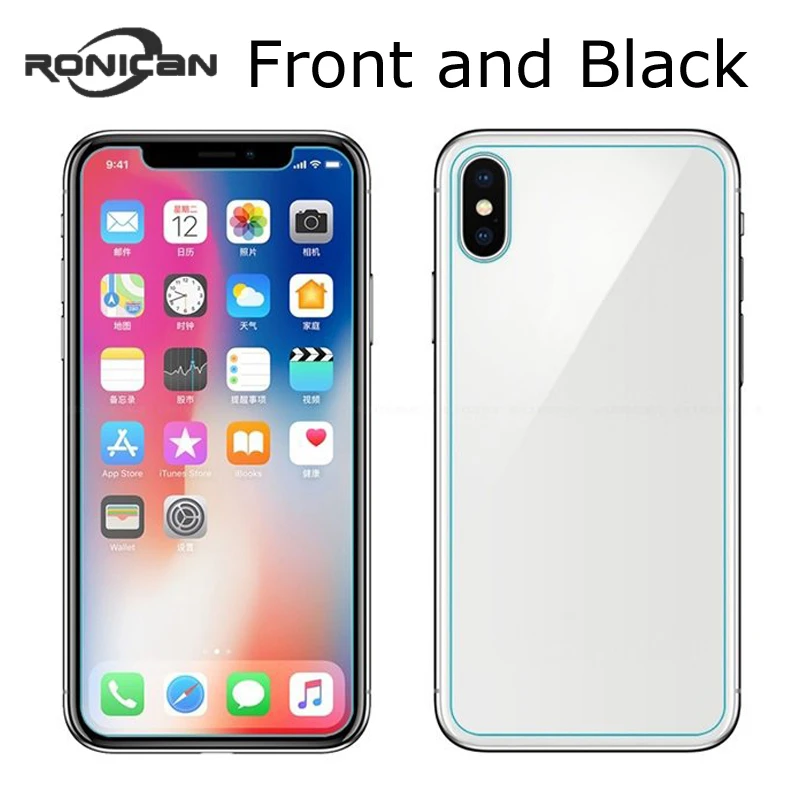 Para iPhone x 8 7 6 Plus 5 9 H Delantera y Trasera Película Protectora De Pantalla de Vidrio Templado