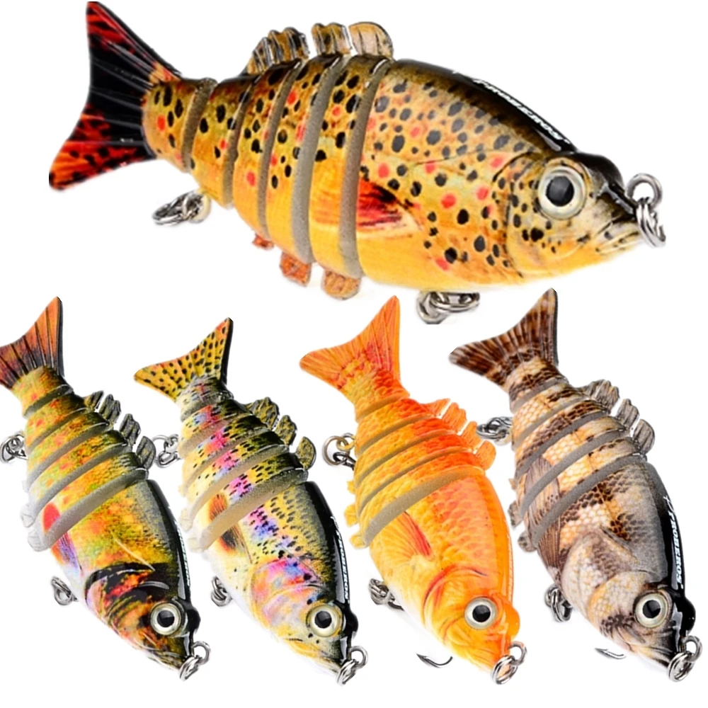 

1Pcs 85mm 10.9g Fishing Wobblers 6-Segments Swimbait Crankbait Fishing Lure with Artificial Pake model bait Sea fishing bait