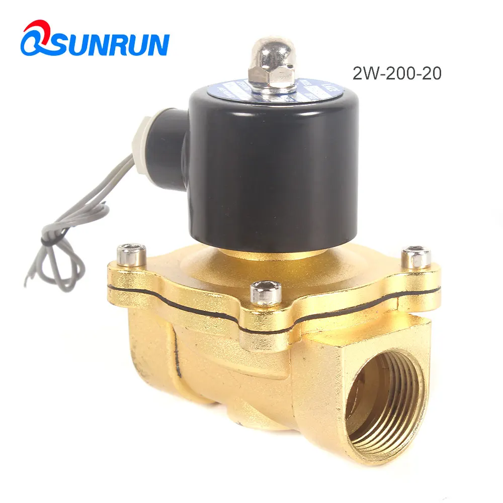 QSUNRUN электромагнитный клапан нормально закрытый 1/4 &quot 1/8&quot 1/2 3/4&quot 1 &quotAC 220 В DC24/12