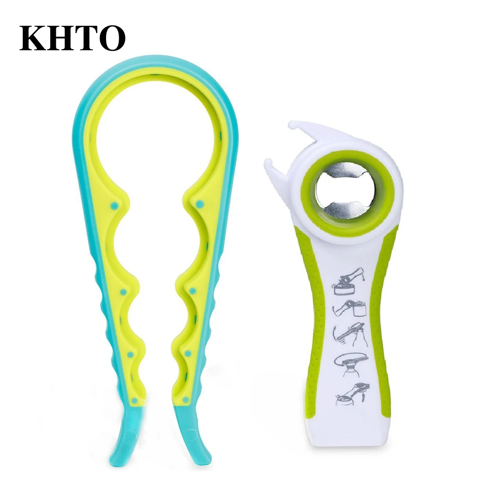 

KHTO 5 IN 1 Premium Jar Opener and Bottle Opener for Any Jar Bottle Sizes Kitchen Cooking Gadgets Accessories