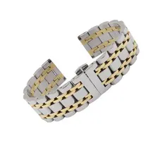Pulsera de acero inoxidable Lisa para reloj, correa de lujo para relojes Omega Longines, color plateado, dos tonos, 316L, 14, 16, 18, 19, 20, 21, 22, 24 y 26mm