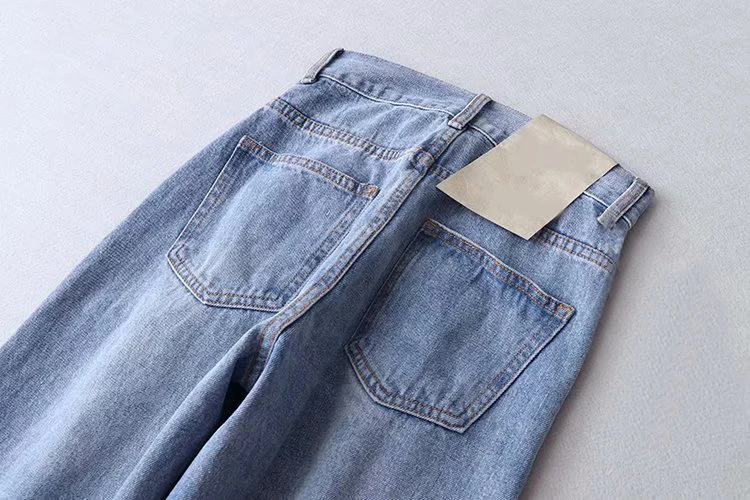 GOPLUS 2019 Винтаж весна лоскутное карман джинсы для женщин для Высокая талия бойфренда длинные джинсовые шаровары C7192