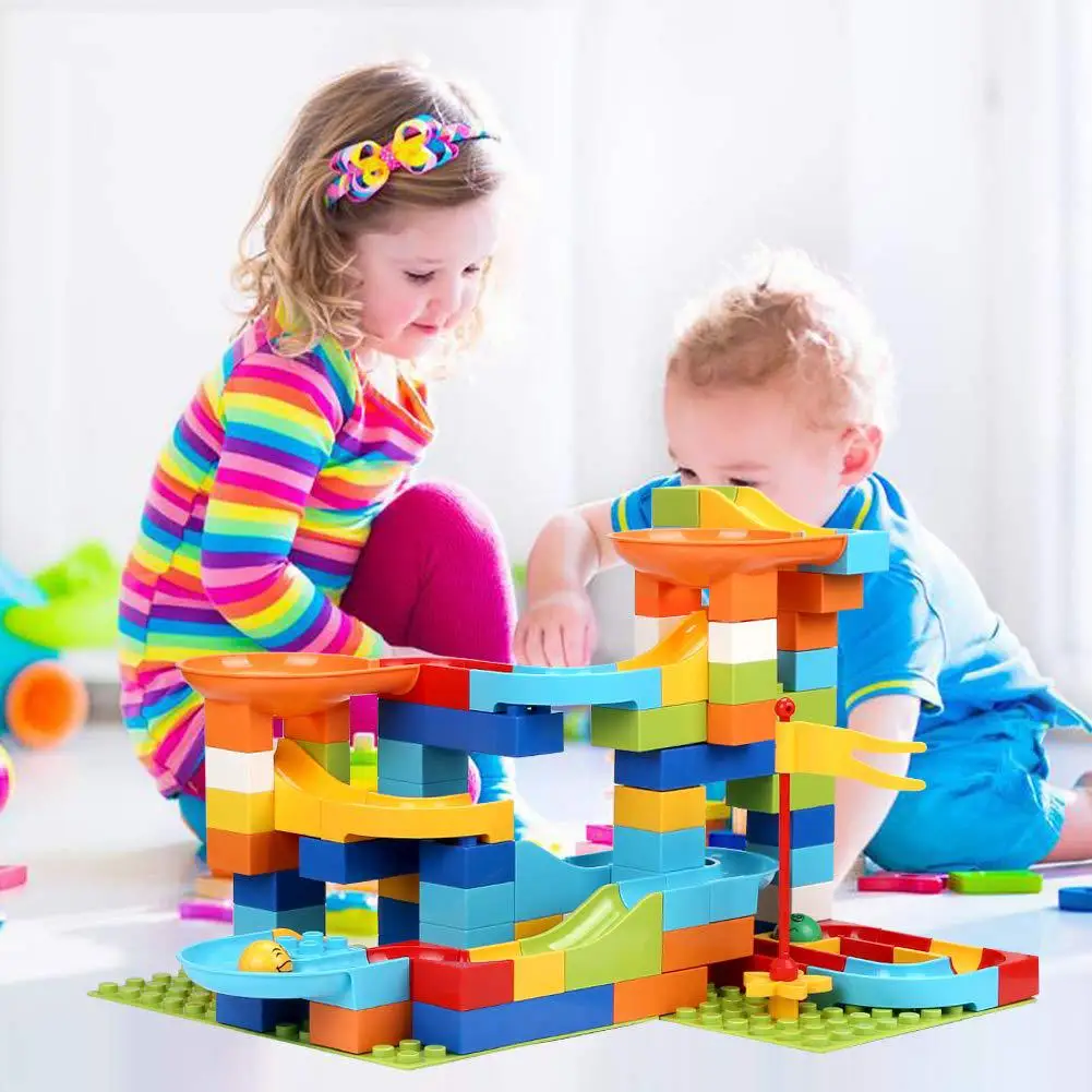 55 110 штук строительные блоки Marble Run игрушки набор гоночных треков для детей
