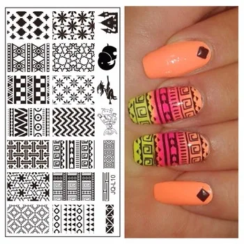 1Pc Diy Nail Beauty Designs Stainless Steel Image Stamping Plates Nail Art Template Stamp Decorations Tools Accessories #JQ-L10