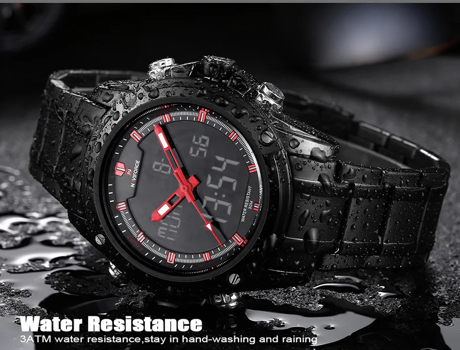 Топ Для мужчин часы Элитный бренд Naviforce Для мужчин кварцевые аналоговые часы светодиодный спортивные часы Для мужчин военный наручные часы