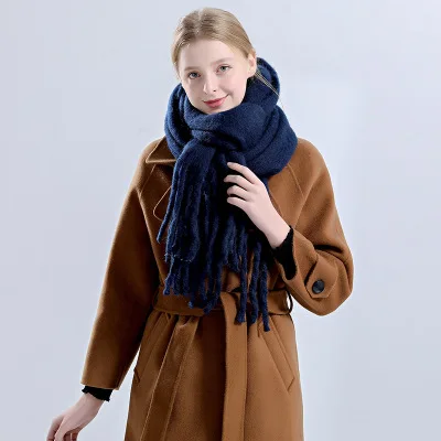 Осенне-зимний шарф женский классический модный шарф женский длинный кашемировый шарф с бахромой женская теплая кашемировая шаль WJ-58 - Цвет: 1