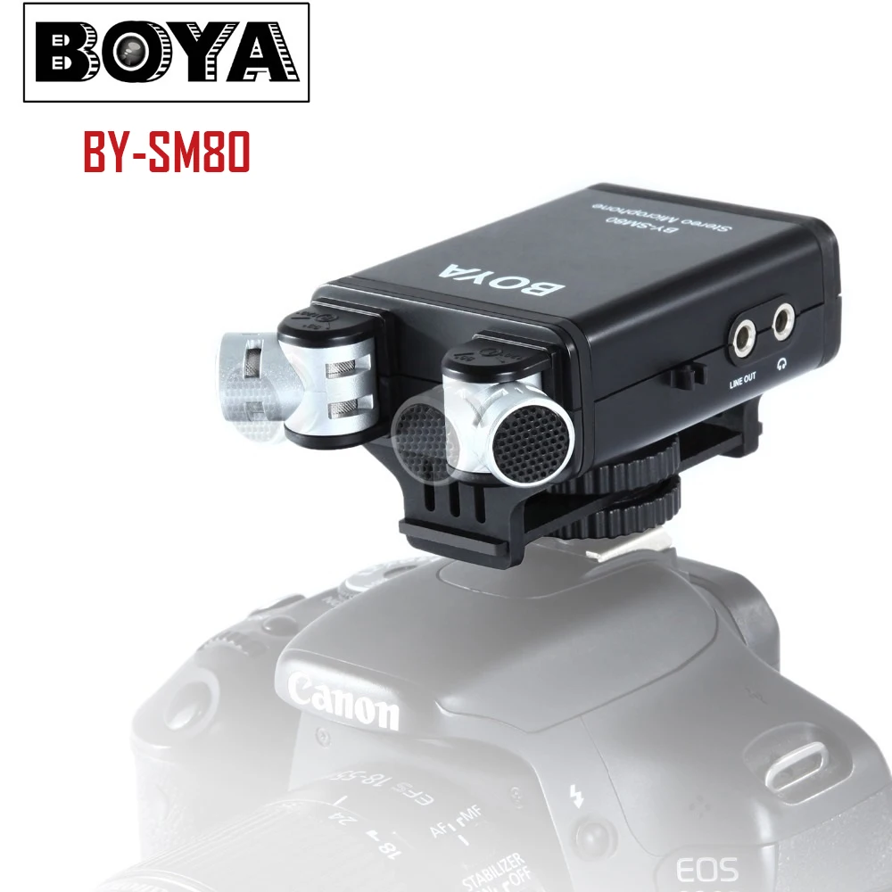 BOYA BY SM80 PassFilter стерео микрофон камеры с голосовым монитором в реальном времени для