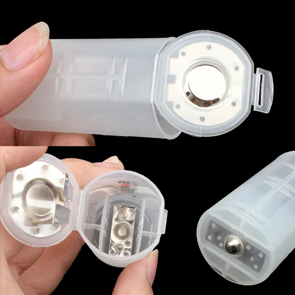 Harga A Ausuky Baru 4 pcs Plastik Kasus Baterai 2AA ke D Battery Adapter Converter Kontainer 25
