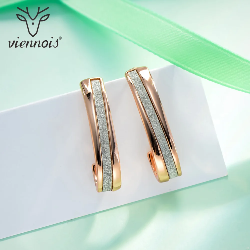 

Viennois Stud Earrings for Woman Silver & Gold Color Female Small Earrings Mixed Color Brand Jewelry